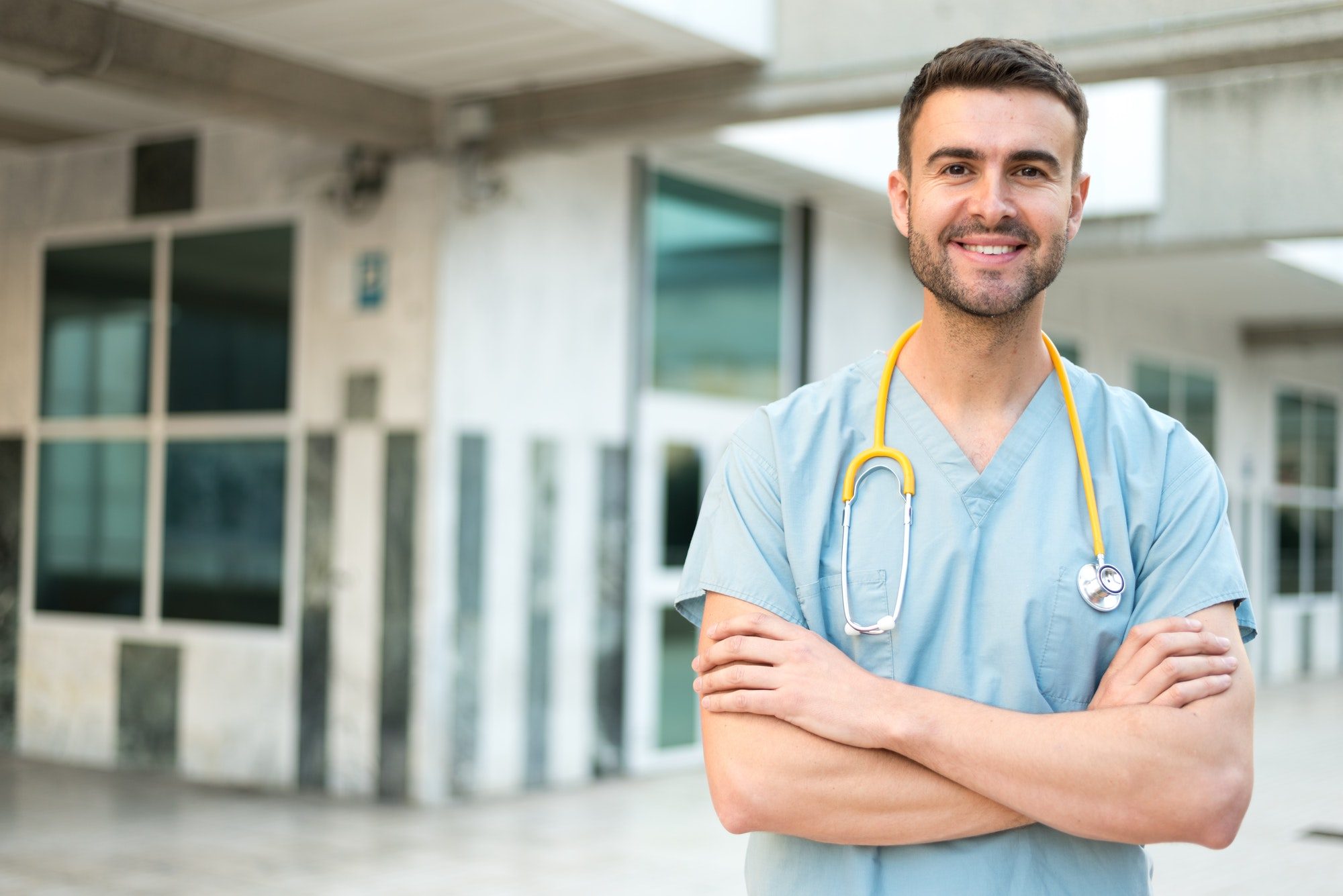 male nurse with stethoscope